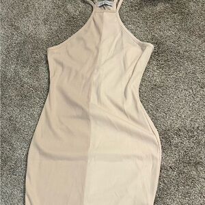 Two tones ribbed dress